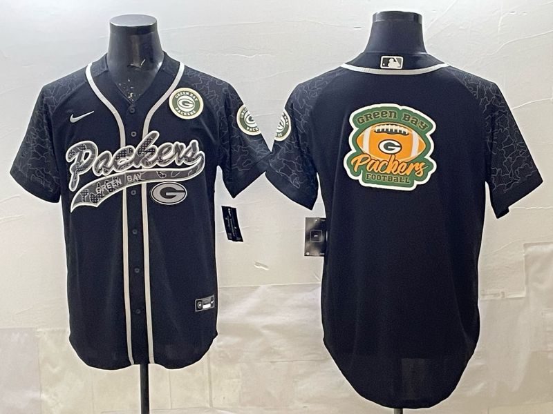 Men 2025 Green Bay Packers Blank Black Joint Name Nike Limited NFL Jersey style 006->green bay packers->NFL Jersey